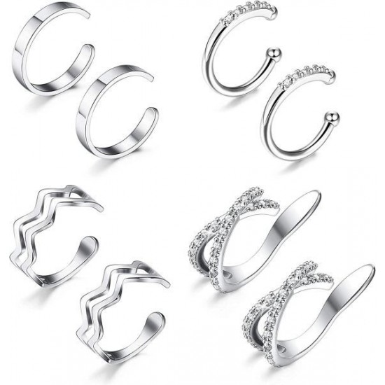 Ear Cuff Earrings For Women Non Pierced Cubic Zirconia Round Huggie Hoop Cartilage Clip On Conch Earring Cuffs Ear Cuff Earrings For Women Non Pierced Cubic Zirconia Round Huggie Hoop Cartilage Clip On Conch Earring Cuffs